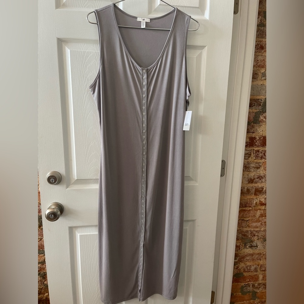 Nordstroms BP Sleeveless Cloudburst Grey Button Down Dress in XXL - Picture 3 of 6